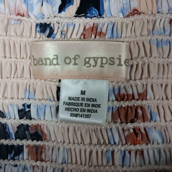 Band of Gypsies Floral Mini Dress - Cream and Blue - Picture 5 of 12